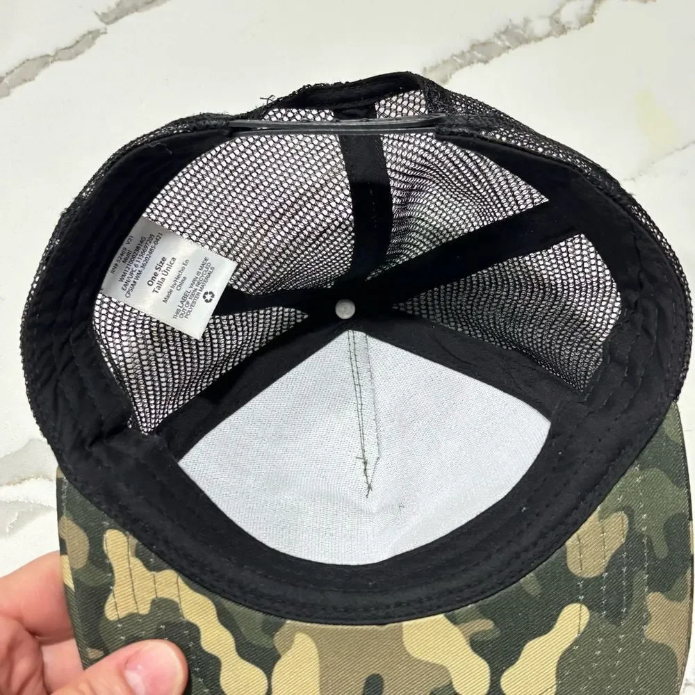 Unisex Green & Black Camo “Good Vibes” Snapback Hat – Kids Size